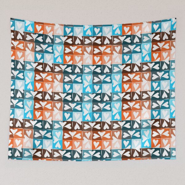 Aperçu de l'œuvre Tessellation coeur (bleu&orange) créée et vendue par VioletandGrace.
