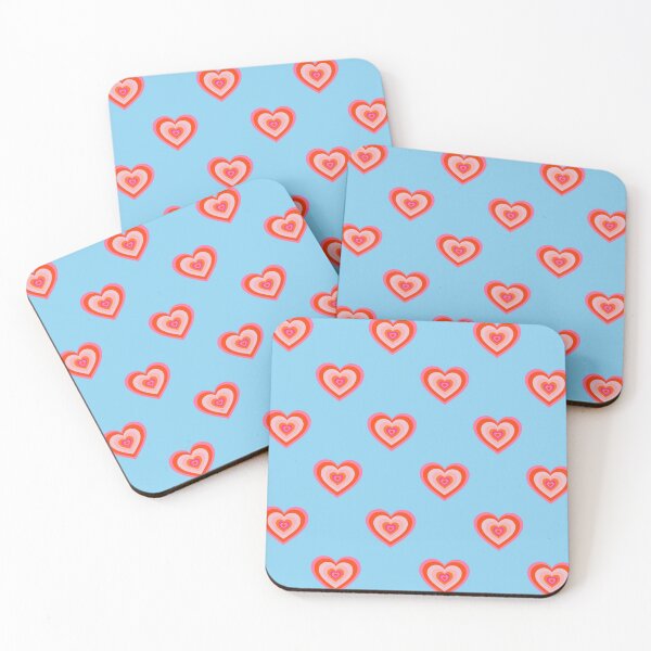 Item preview, Psychedelic Hearts Pattern on Pastel Blue designed and sold by cadinera.