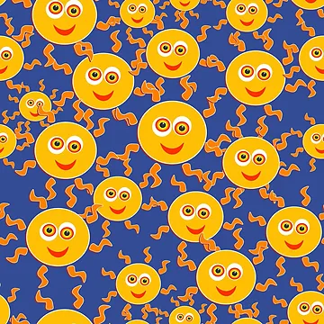 Artwork thumbnail, Happy Sun Pattern by RafaelLima7