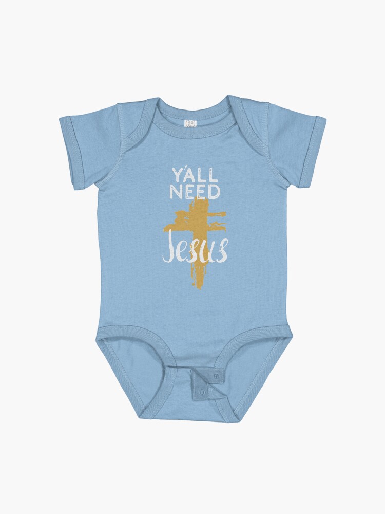 Jesus Loves Me Y'all Christian Baby Bodysuit Jesus Loves Me Y'all Christian Baby Bodysuit