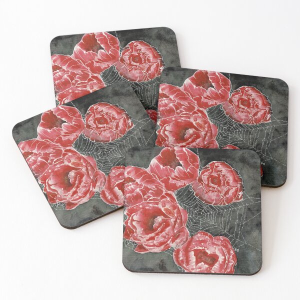 Item preview, Peonies and a spider web designed and sold by TwoFullMoonsArt.