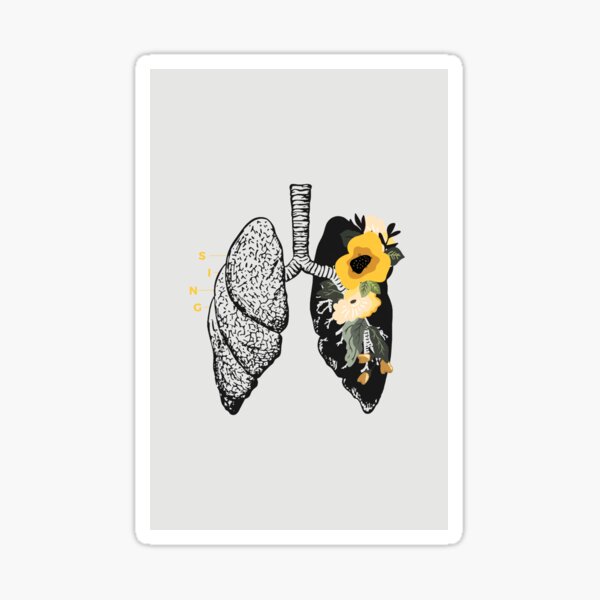 Sing Anatomical Floral Lungs Sticker