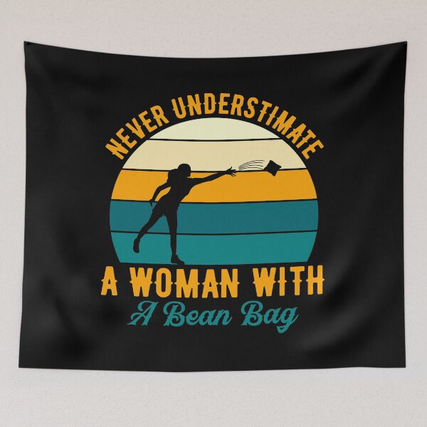 Item preview, Never underestimate a woman with a bean bag designed and sold by pnkpopcorn.