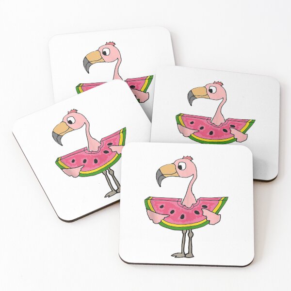 Item preview, Smilenowtees Funny Pink Flamingo eating Watermelon Cartoon Tank Top designed and sold by SandraKryvonis.