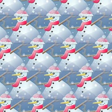 Artwork thumbnail, Classic Christmas Snowman pattern v2 by RafaelLima7