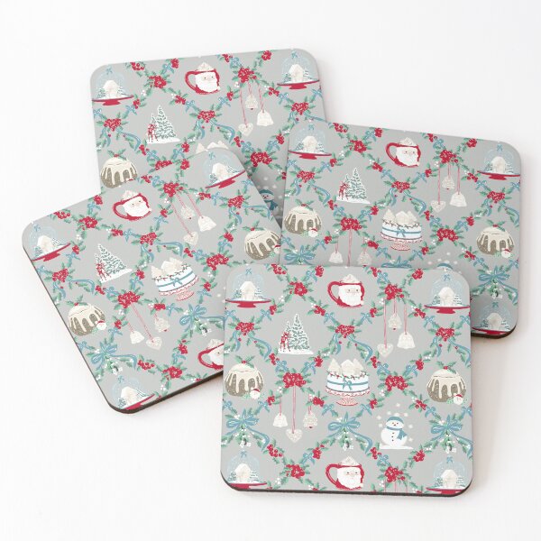 Item preview, Repeat Pattern of Vintage Christmas Treats on Pale Grey designed and sold by NattyDesigns.
