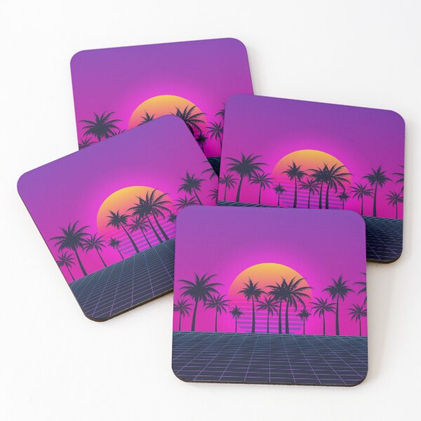 Item preview, Retrowave Sunset and Palm Trees designed and sold by muskitt.