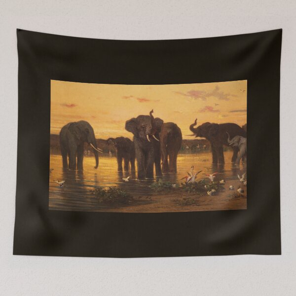 Item preview, African Elephants by Charles-Emile de Tournemine designed and sold by Amanda1775.