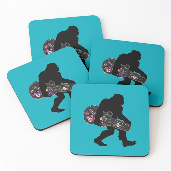 Item preview, Bigfoot Musician Carrying Guitar Case With Rock 'n Roll Stickers designed and sold by Maria Garcia.