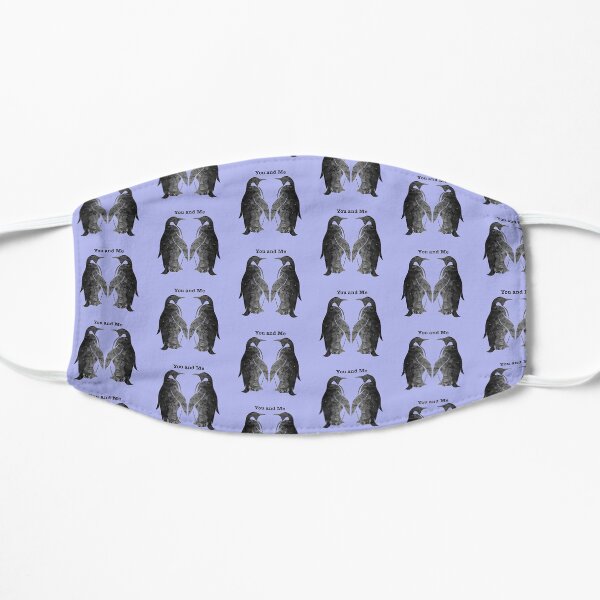 Two penguins (blue) Flat Mask