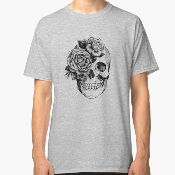 Floral Skull Anatomical Design Classic T-Shirt