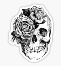 Floral Skull Anatomisches Design Sticker