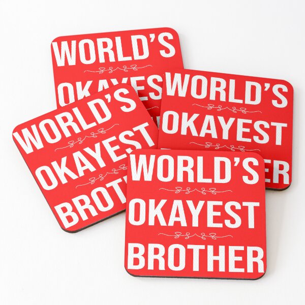 Item preview, World's Okayest Brother (red background) designed and sold by ibijin.