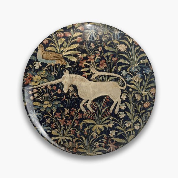 Item preview, Medieval Unicorn Midnight Floral Tapestry designed and sold by Epitome Girl.