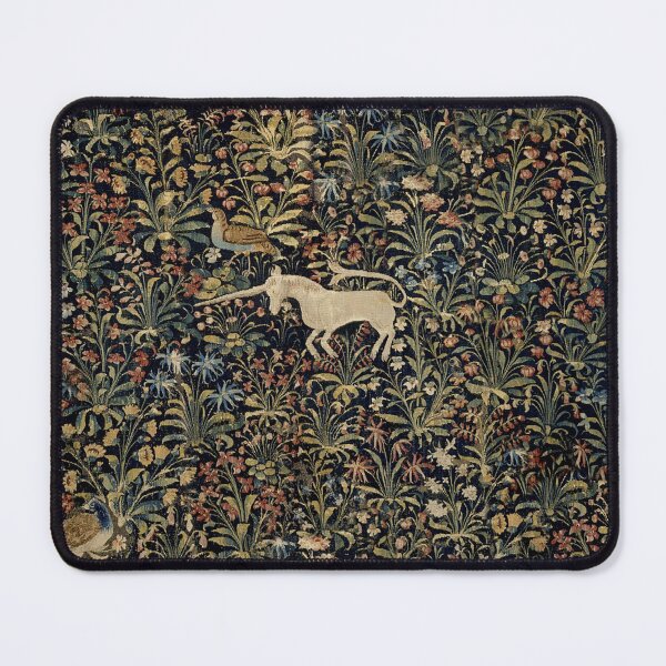 Item preview, Medieval Unicorn Midnight Floral Tapestry designed and sold by Epitome Girl.