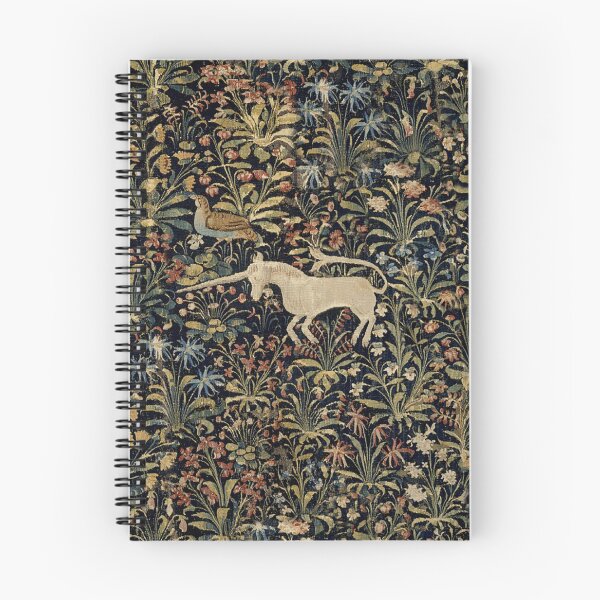 Item preview, Medieval Unicorn Midnight Floral Tapestry designed and sold by Epitome Girl.