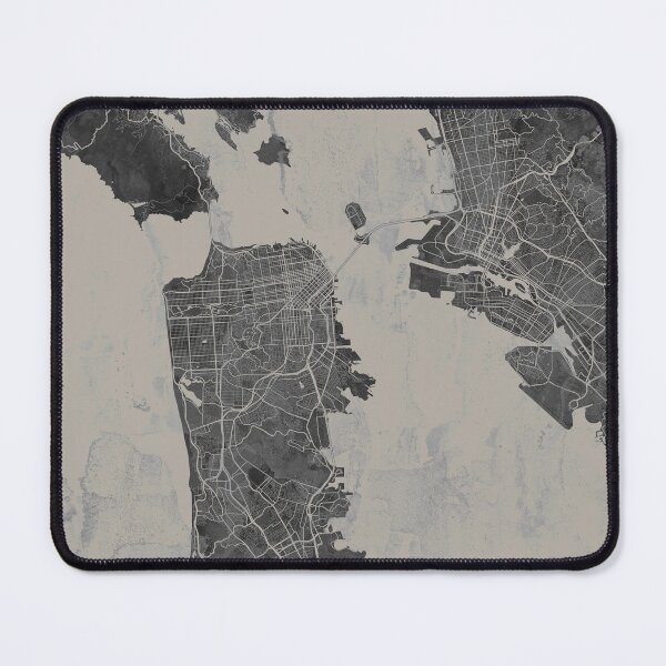 Item preview, San Francisco & Oakland CA Gray Artistic Map designed and sold by Interpret108.
