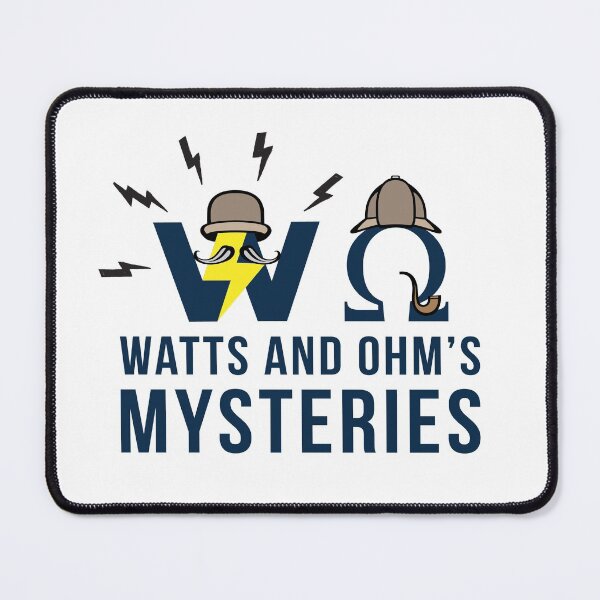Item preview, Watts and Ohm's Mysteries Notebook: Electrical Pun Sparked by the Mysterious World of Electricity designed and sold by Maria Garcia.