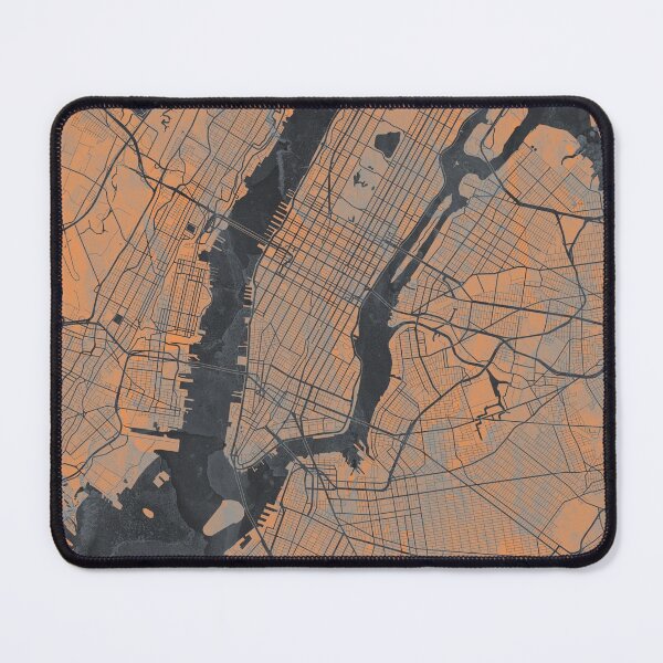 Item preview, NY Artistic Map in Gray & Orange designed and sold by Interpret108.