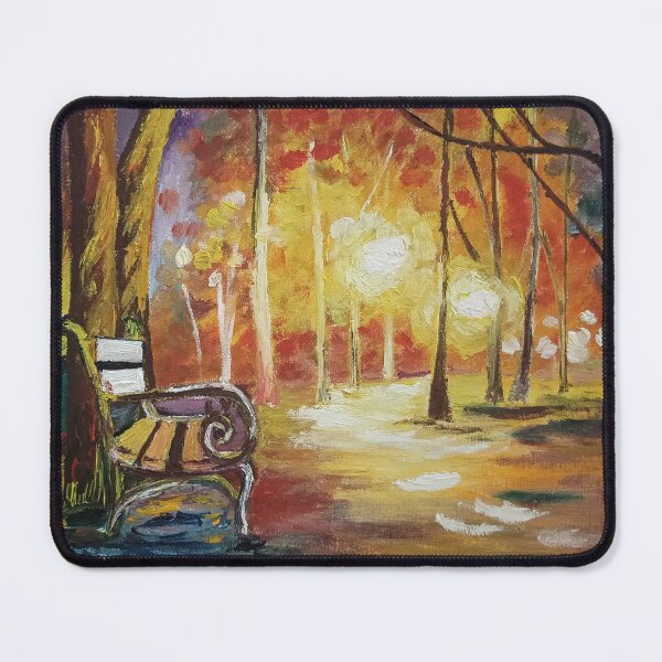 Item preview, Oil painting of an evening in a park and a bench in there designed and sold by Abha-Hues.