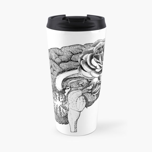 Floral Anatomical Brain Travel Mug