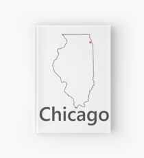 Chicago IL outline and dot Hardcover Journal