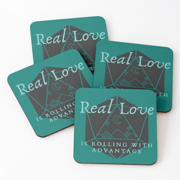 Item preview, Real Love is Rolling With Advantage - d20 dm gm nerdy gift designed and sold by BrandNameNerd.