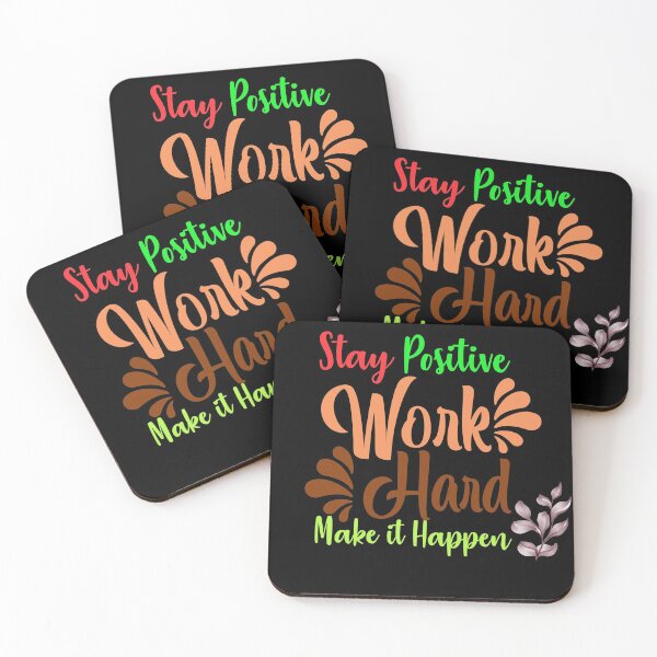 Item preview, Stay positive work hard make it happen designed and sold by Charming Doodles.
