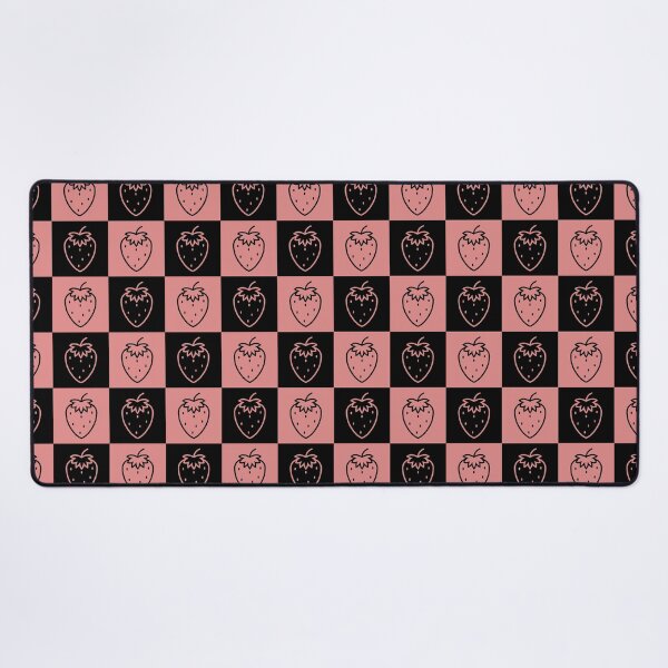 Item preview, Strawberries checkered Pattern | Cute red and black strawberries pattern | Strawberry lover designed and sold by Violet Treasures.