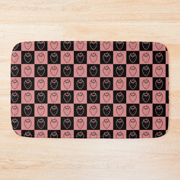 Item preview, Strawberries checkered Pattern | Cute red and black strawberries pattern | Strawberry lover designed and sold by Violet Treasures.