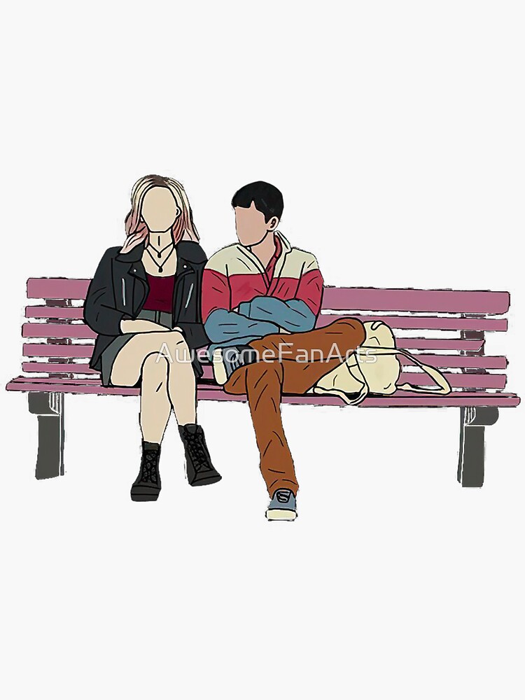 Maeve And Otis Bench Sex Education Sticker For Sale By Awesomefanarts Redbubble