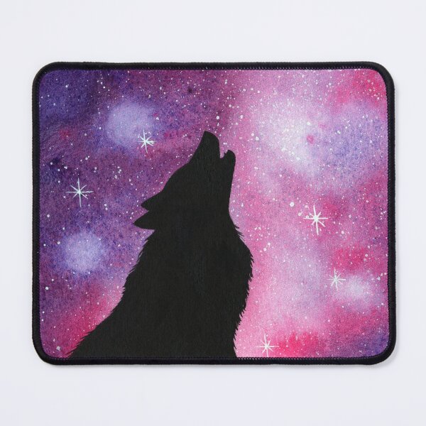 Item preview, Howling Wolf Galaxy Night Sky Watercolor designed and sold by dragonstarart.