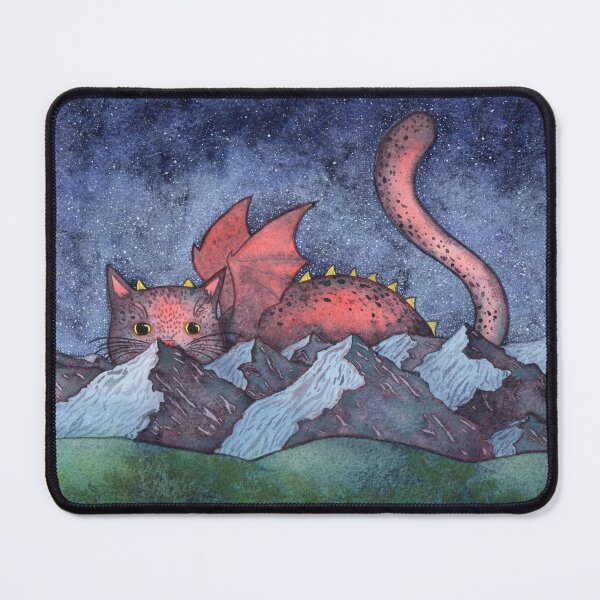 Item preview, Dragon Cat Watercolor Painting designed and sold by dragonstarart.