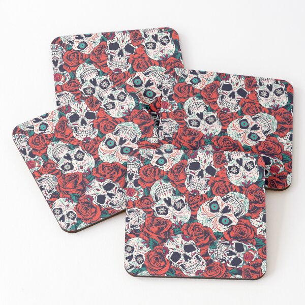 Item preview, Red roses and skull designed and sold by MakeitMelo.
