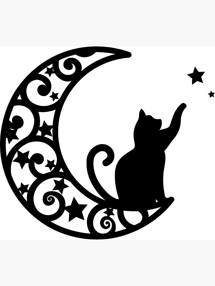 "MOON AND Cat T-shirt, Moon Clipart, Moon Phase Svg, Moon Cat Svg, Moon