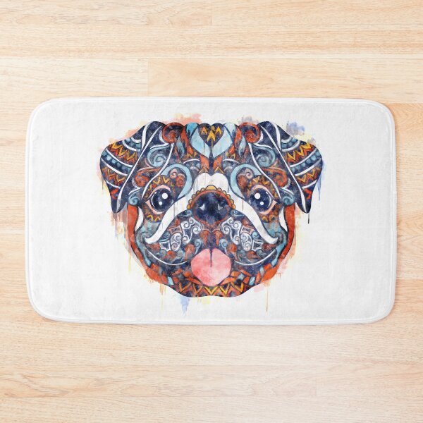 Item preview, Watercolor Pug Mandala, Pug Dog Smiling Painting, Pug Art, Pug Clipart, Pug Illustration designed and sold by RomanDigitalArt.