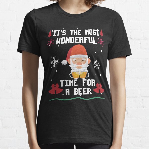Most Wonderful Time For A Beer Women's Fitted T-Shirt Christmas 