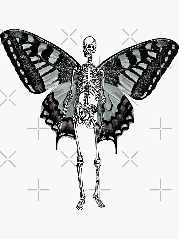 Cottagecore Aesthetic Skeleton Fairy Grunge' Sticker