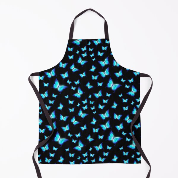 Item preview, Glowing Butterflies infinite pattern blue on black designed and sold by LadyOfArden.