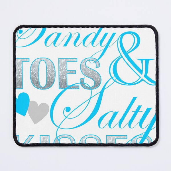 Item preview, Preppy turquoise beach typography Sandy Toes Salty Kisses designed and sold by LEILA ART SPACE.