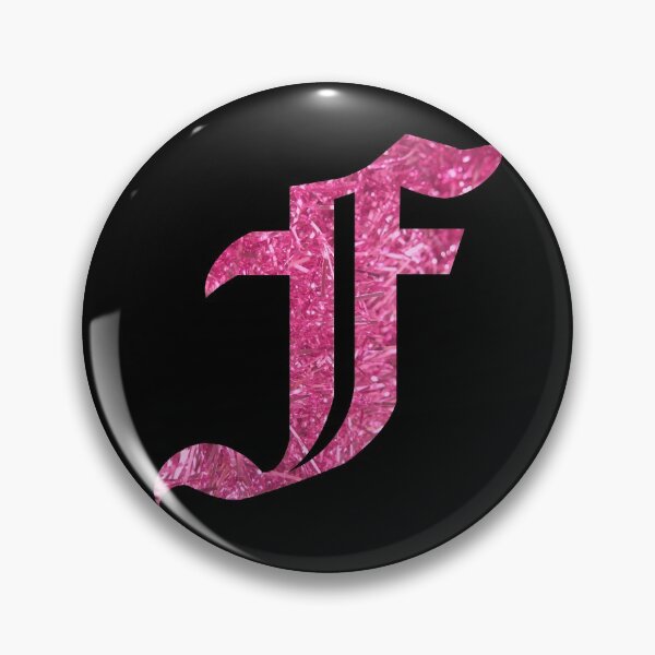 Item preview, The Letter F - Capital Pink Glitter Gothic designed and sold by TheLykosApparel.