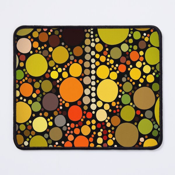 Item preview, 1980s brown green orange circles mid century modern  designed and sold by LEILA ART SPACE.