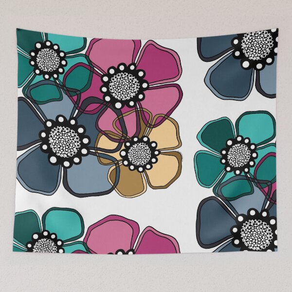 Item preview, Retro Flower Power [Soft with Black Outlines] designed and sold by RC-aRtY.