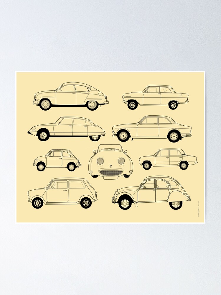 Alternate view of 20th Century Classic Cars Poster