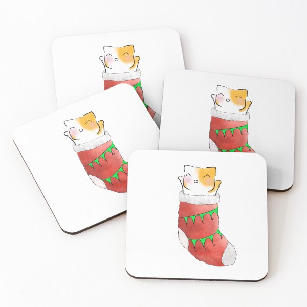 Item preview, cat in holiday sock designed and sold by kimbasmama.