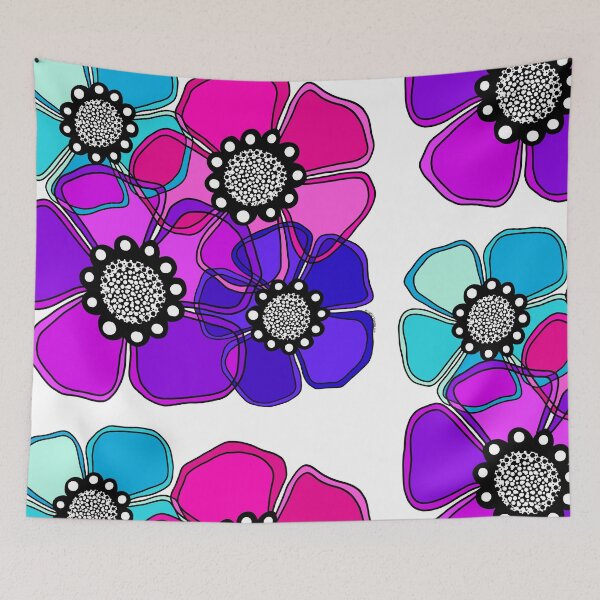 Item preview, Retro Flower Power [Brillante con contornos negros] designed and sold by RC-aRtY.