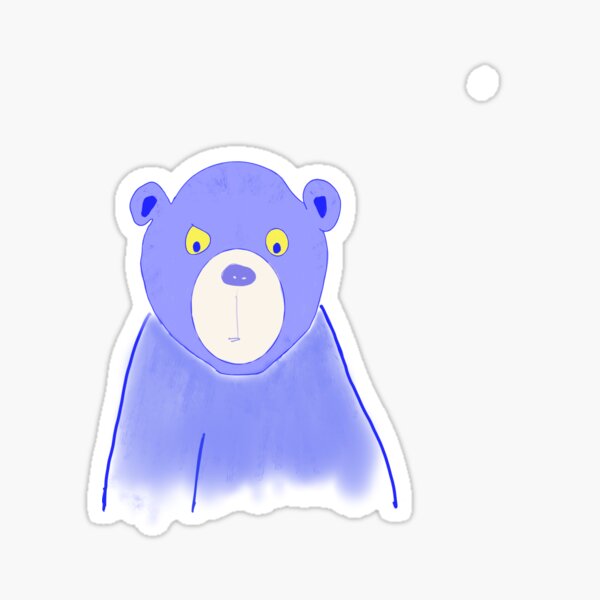 Cute Blue Bear looking pensive Sticker