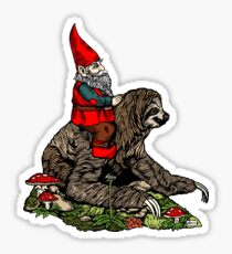 Gnome Riding a Sloth Sticker