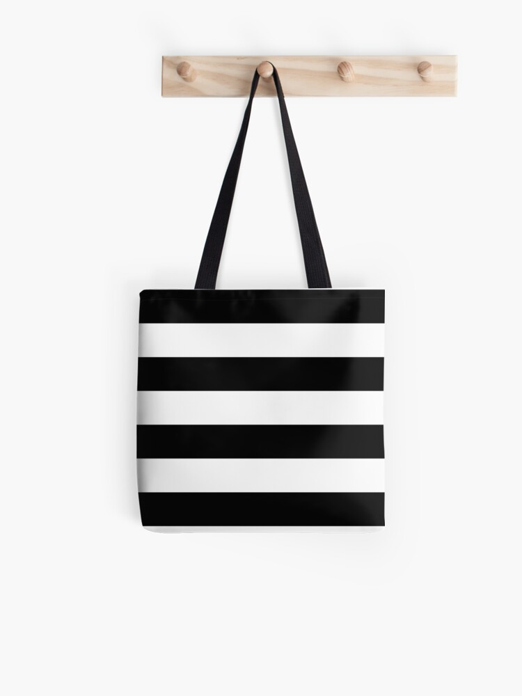 black and white striped handbag