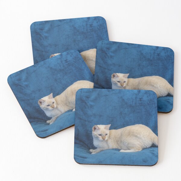 Item preview, Red Point Siamese Cat on Blue Blanket designed and sold by Elisabeth Lucas.